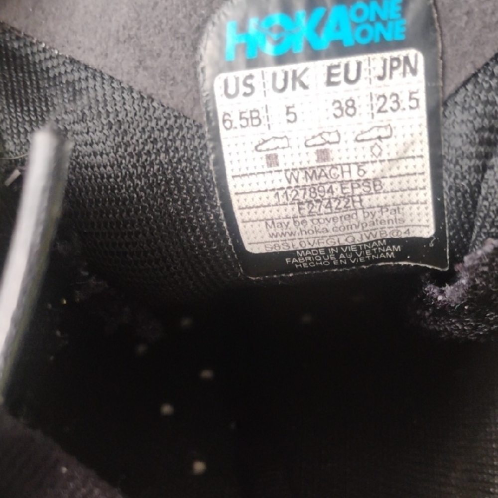 Hoka Mach 5 Sneakers in Yellow and Teal Women's Size 6.5B - Picture 11 of 12